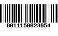 Código de Barras 0011150023054