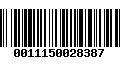 Código de Barras 0011150028387