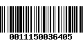 Código de Barras 0011150036405