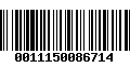 Código de Barras 0011150086714