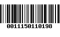 Código de Barras 0011150110198