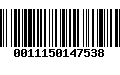 Código de Barras 0011150147538