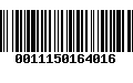 Código de Barras 0011150164016