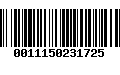 Código de Barras 0011150231725