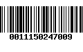 Código de Barras 0011150247009