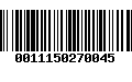 Código de Barras 0011150270045