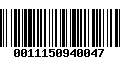 Código de Barras 0011150940047