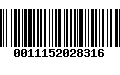 Código de Barras 0011152028316