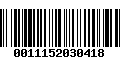 Código de Barras 0011152030418