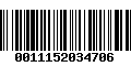 Código de Barras 0011152034706