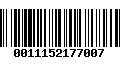 Código de Barras 0011152177007