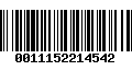 Código de Barras 0011152214542