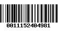 Código de Barras 0011152404981