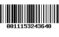 Código de Barras 0011153243640