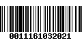 Código de Barras 0011161032021