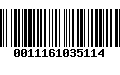 Código de Barras 0011161035114