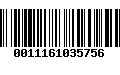 Código de Barras 0011161035756