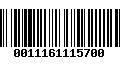 Código de Barras 0011161115700