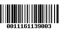 Código de Barras 0011161139003