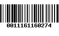 Código de Barras 0011161160274