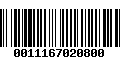 Código de Barras 0011167020800