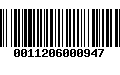 Código de Barras 0011206000947