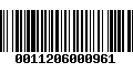 Código de Barras 0011206000961