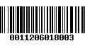 Código de Barras 0011206018003