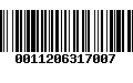 Código de Barras 0011206317007