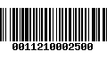 Código de Barras 0011210002500