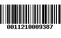 Código de Barras 0011210009387