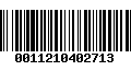 Código de Barras 0011210402713