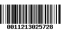 Código de Barras 0011213025728