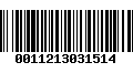 Código de Barras 0011213031514