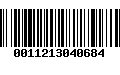 Código de Barras 0011213040684