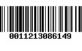 Código de Barras 0011213086149