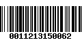 Código de Barras 0011213150062