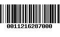 Código de Barras 0011216287000