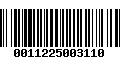 Código de Barras 0011225003110