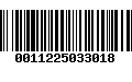 Código de Barras 0011225033018