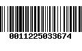 Código de Barras 0011225033674