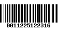 Código de Barras 0011225122316