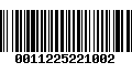 Código de Barras 0011225221002