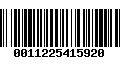 Código de Barras 0011225415920