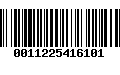 Código de Barras 0011225416101