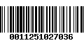 Código de Barras 0011251027036