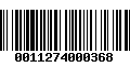 Código de Barras 0011274000368