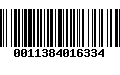 Código de Barras 0011384016334