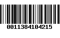 Código de Barras 0011384104215