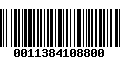 Código de Barras 0011384108800